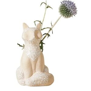 Anthropologie‎ Woodland Bud Vase Fox Whimsical Stoneware 5.75x4 Inch New In Box